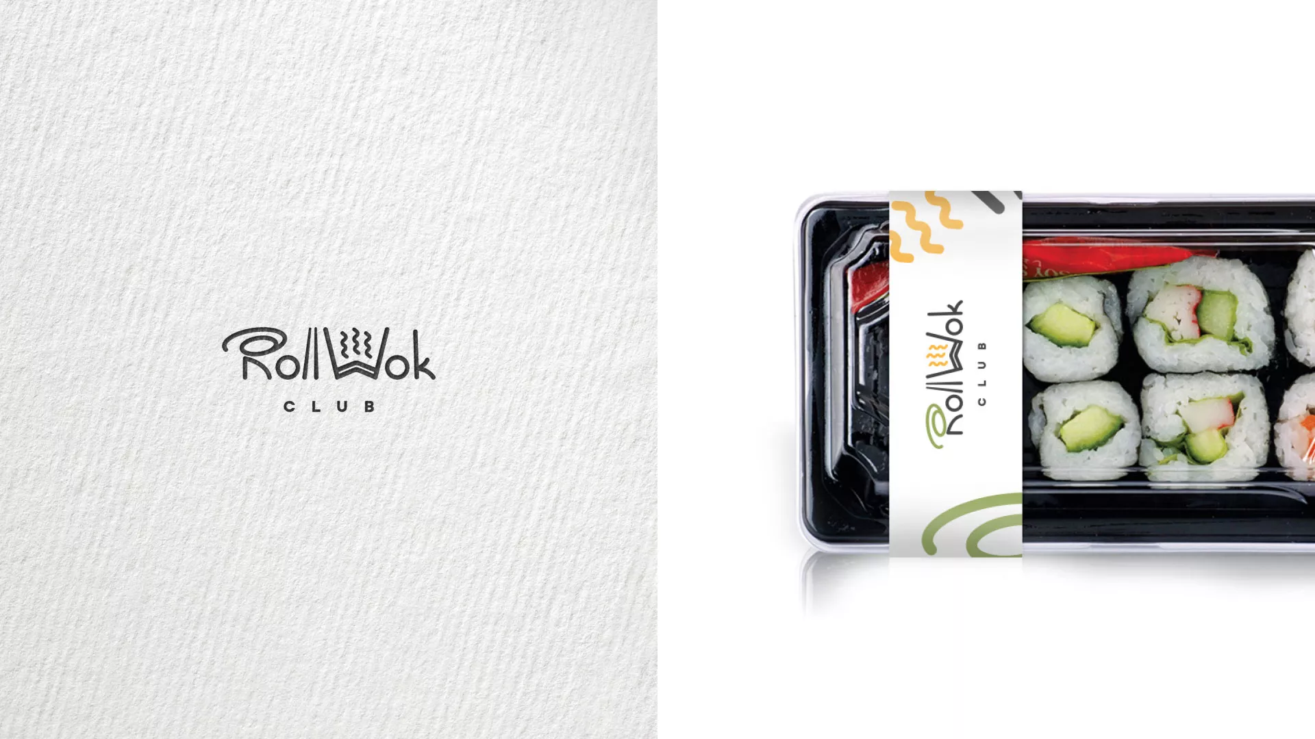 Создание дизайна упаковки суши-бара «Roll Wok Club» в Нарткале