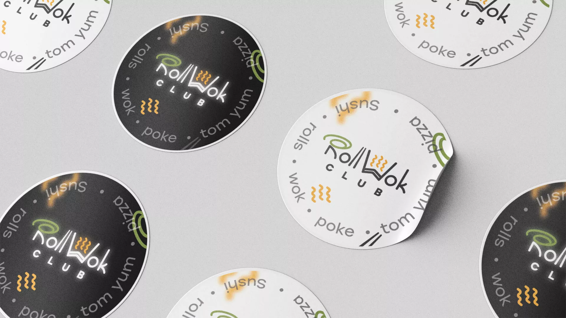 Создание дизайна упаковки суши-бара «Roll Wok Club» в Нарткале